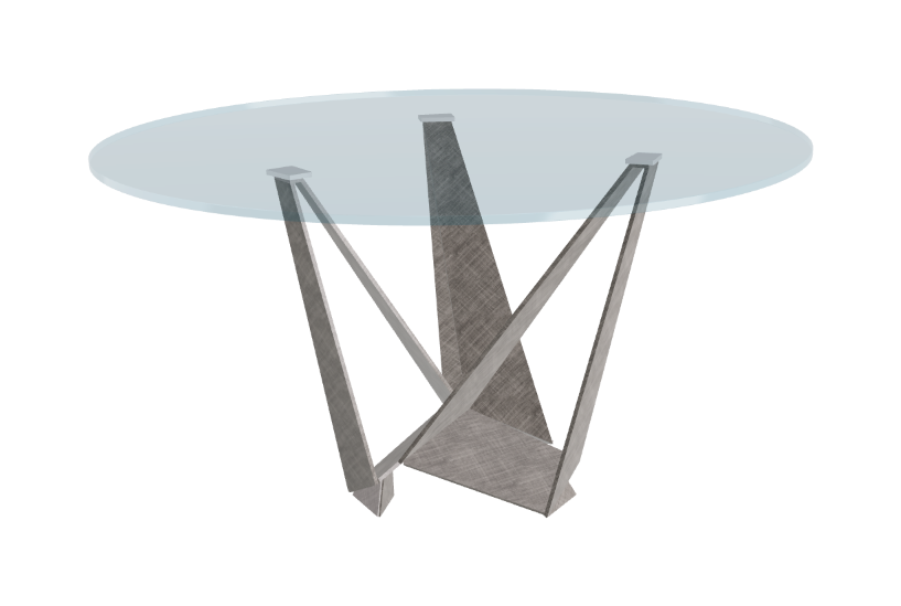 Cattelan Italia Skorpio Glass & Wood Round Dining Table