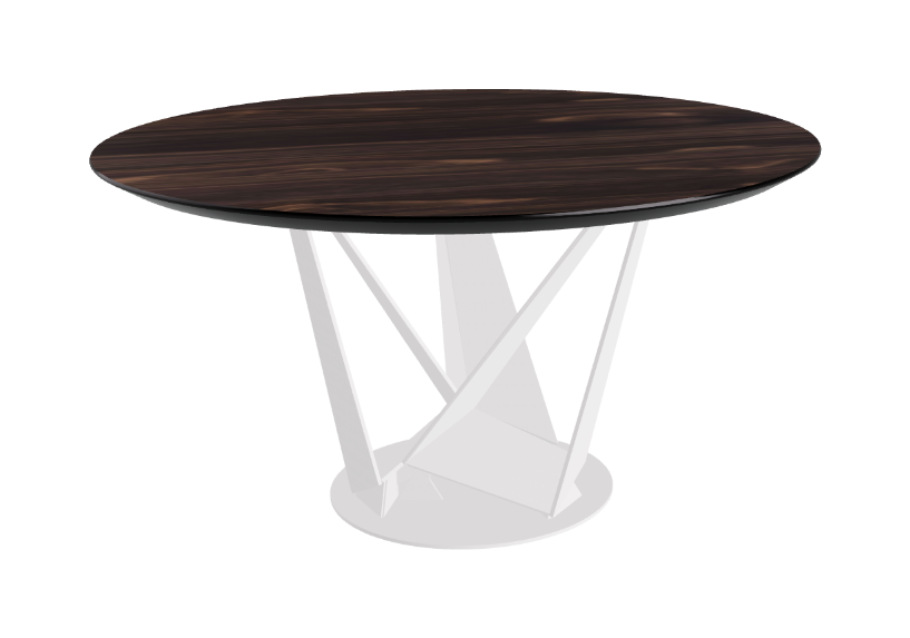 Cattelan Italia Skorpio Glass & Wood Round Dining Table