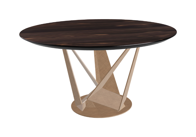 Cattelan Italia Skorpio Glass & Wood Round Dining Table