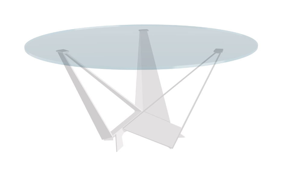Cattelan Italia Skorpio Glass & Wood Round Dining Table