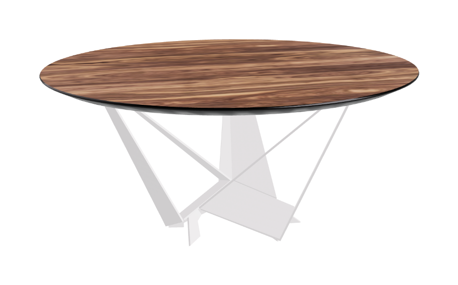 Cattelan Italia Skorpio Glass & Wood Round Dining Table