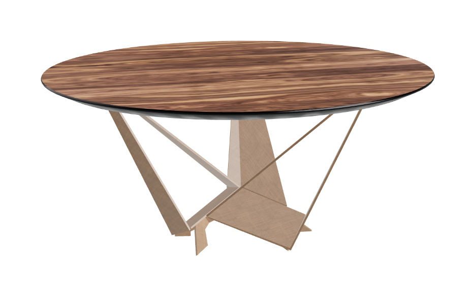 Cattelan Italia Skorpio Glass & Wood Round Dining Table