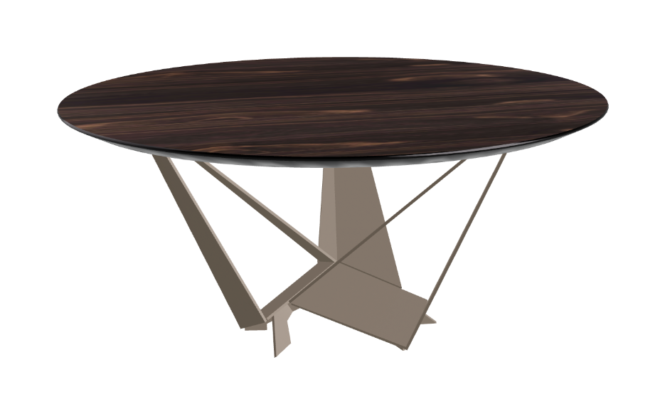Cattelan Italia Skorpio Glass & Wood Round Dining Table