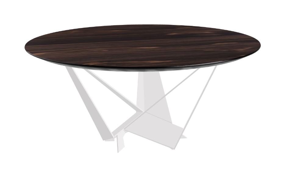 Cattelan Italia Skorpio Glass & Wood Round Dining Table