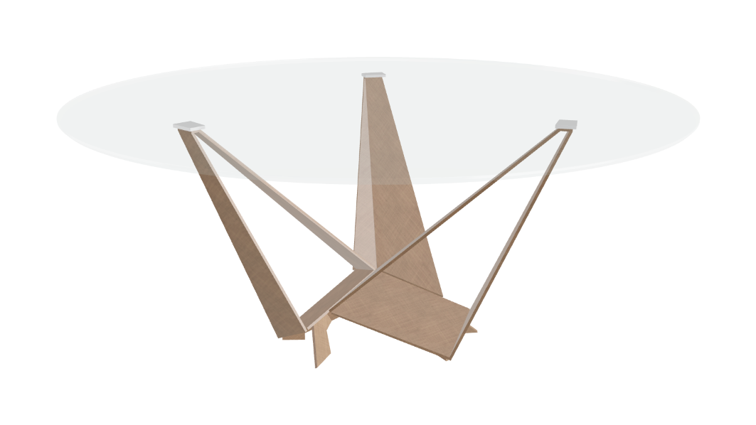 Cattelan Italia Skorpio Glass & Wood Round Dining Table