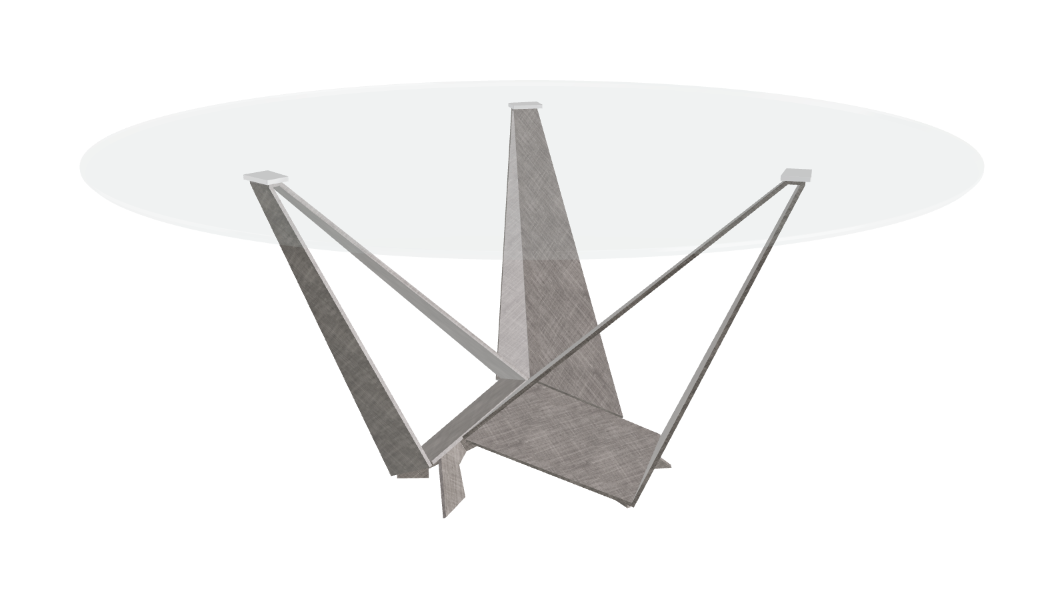 Cattelan Italia Skorpio Glass & Wood Round Dining Table