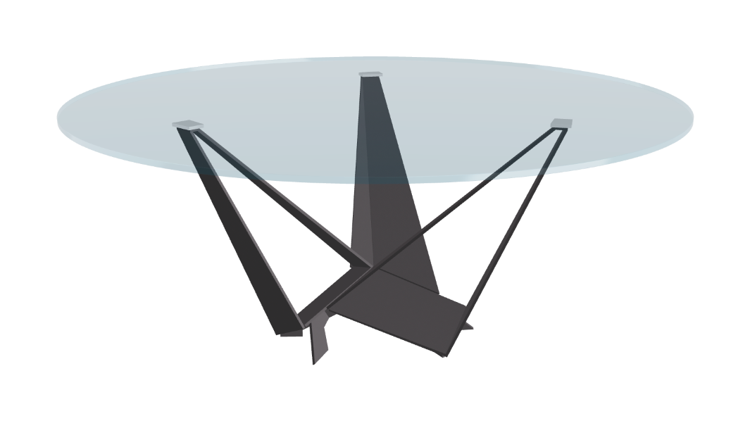 Cattelan Italia Skorpio Glass & Wood Round Dining Table