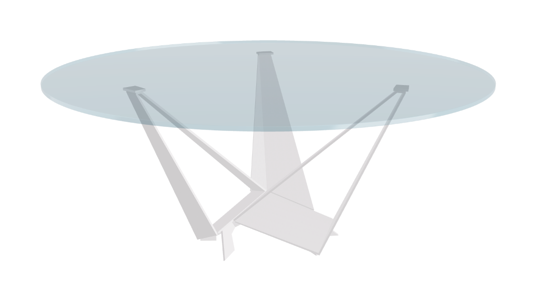 Cattelan Italia Skorpio Glass & Wood Round Dining Table
