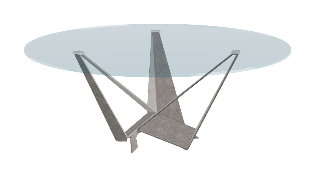 Cattelan Italia Skorpio Glass & Wood Round Dining Table