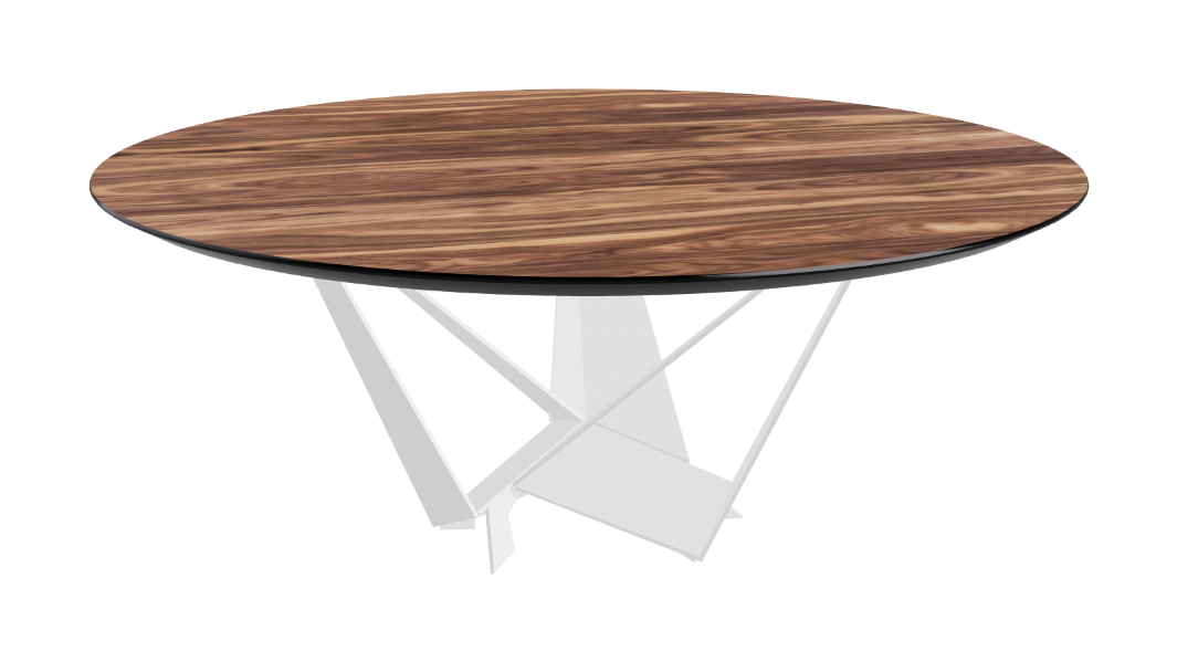 Cattelan Italia Skorpio Glass & Wood Round Dining Table
