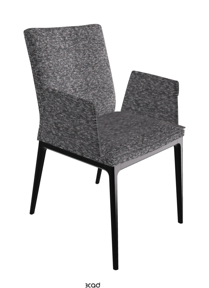 Sofia Dining Armchair_Matt Black_Fabric_B244