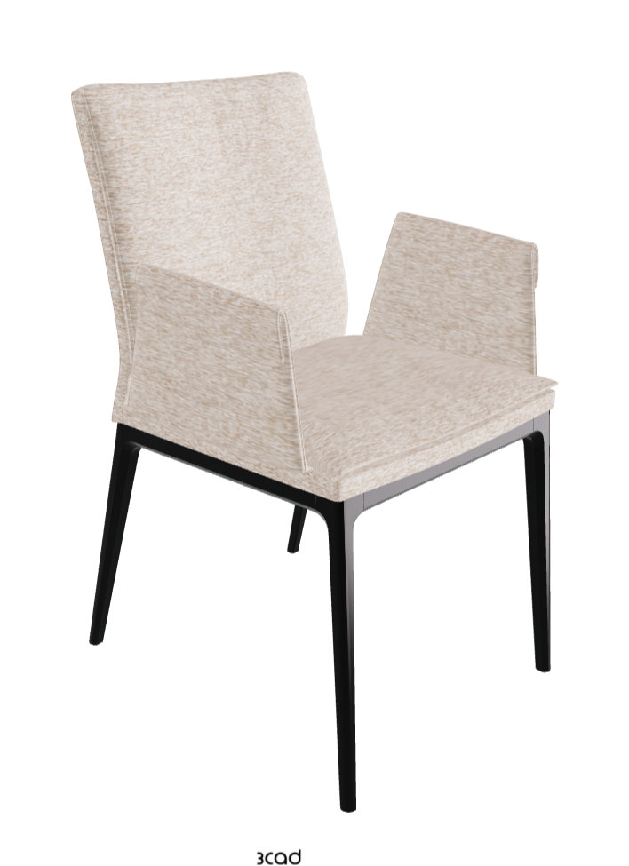 Sofia Dining Armchair_Matt Black_Fabric_B732