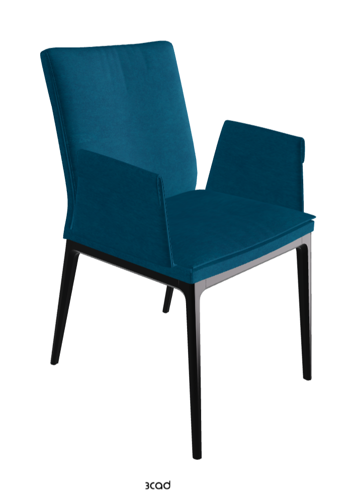 Sofia Dining Armchair_Matt Black_Fabric_B928