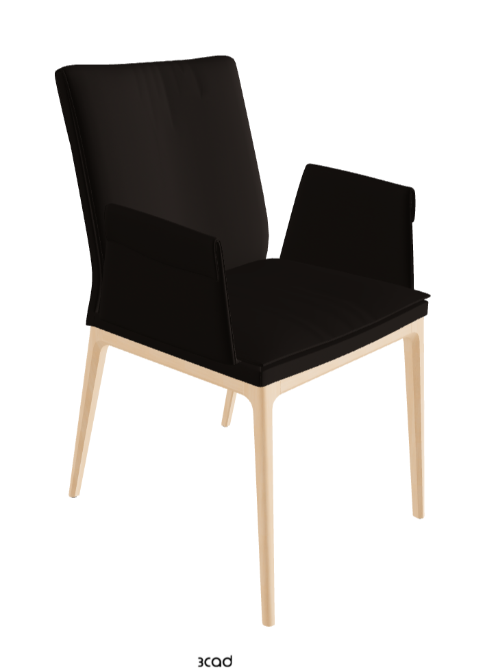 Sofia Dining Armchair_Natural Stained Beech_Soft Leather_Moka
