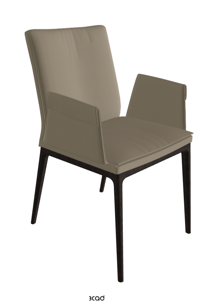 Sofia Dining Armchair_Dark Wenghe Stained Beech_Soft Leather_Tortora