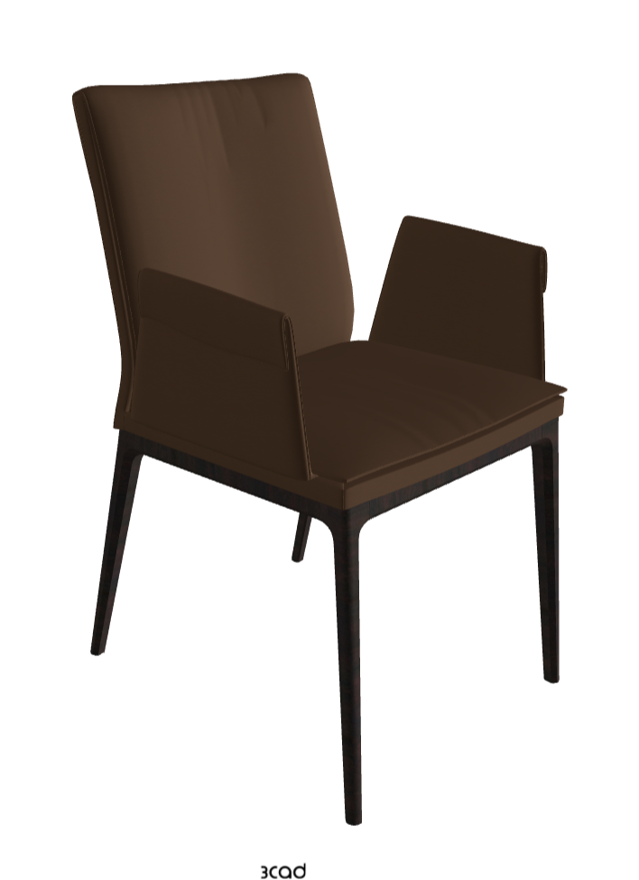 Sofia Dining Armchair_Dark Wenghe Stained Beech_Soft Leather_Biscotto