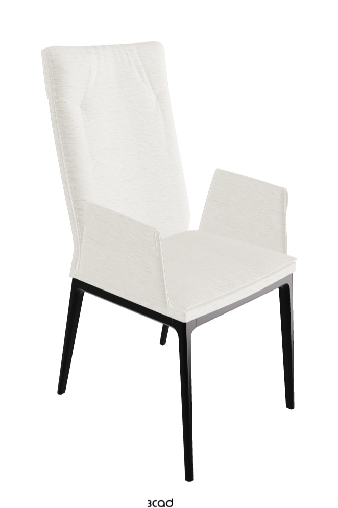 Sofia High Back Dining Armchair_Matt Black_Fabric_B240