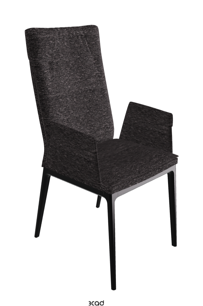 Sofia High Back Dining Armchair_Matt Black_Fabric_B246