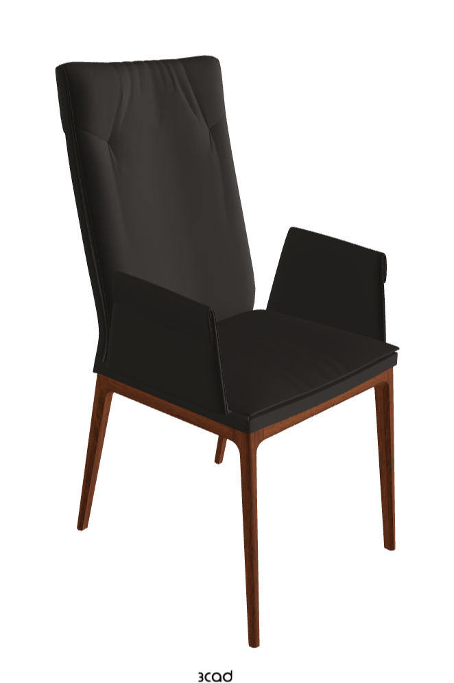 Sofia High Back Dining Armchair_Walnut Canaletto Stained Beech_Soft Leather_Ardesia