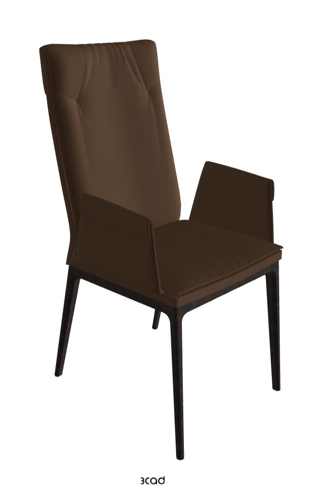 Sofia High Back Dining Armchair_Dark Wenghe Stained Beech_Soft Leather_Biscotto