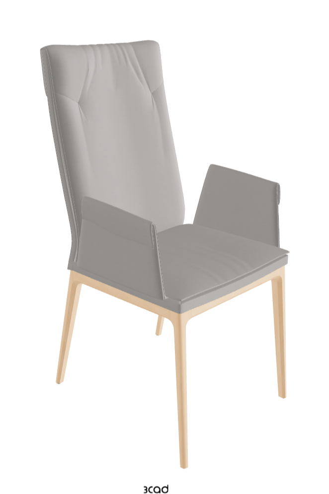 Sofia High Back Dining Armchair_Natural Stained Beech_Soft Leather_Nardo