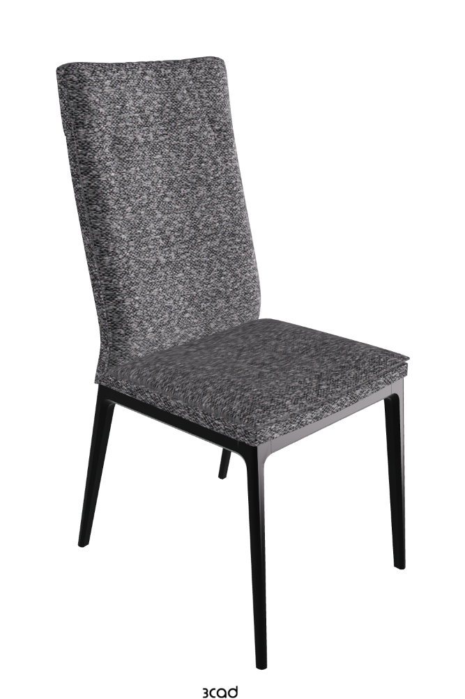 Sofia High Back Dining Chair_Matt Black_Fabric_B244