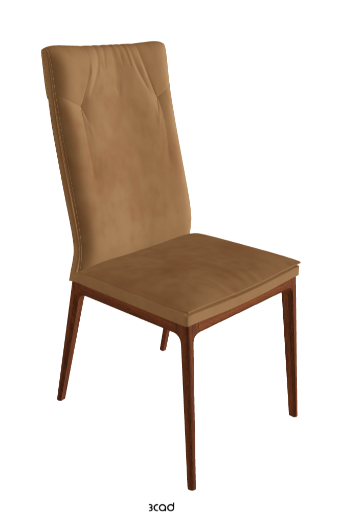 Sofia High Back Dining Chair_Walnut Canaletto Stained Beech_Micro Nubuk_Almond
