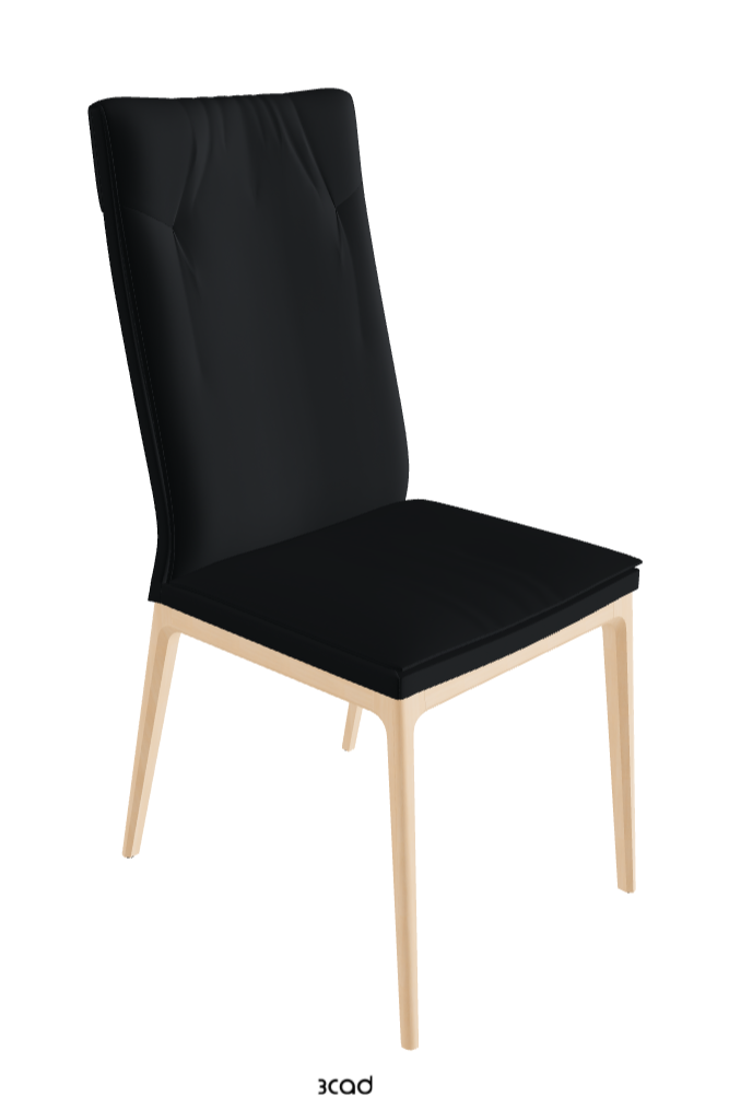 Sofia High Back Dining Chair_Natural Stained Beech_Soft Leather_Atlantico