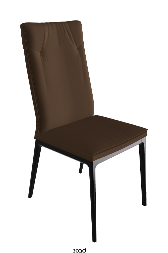 Sofia High Back Dining Chair_Matt Black_Soft Leather_Biscotto