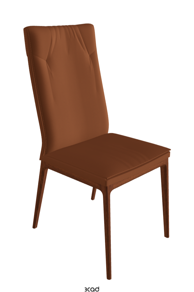 Sofia High Back Dining Chair_Walnut Canaletto Stained Beech_Soft Leather_Cognac
