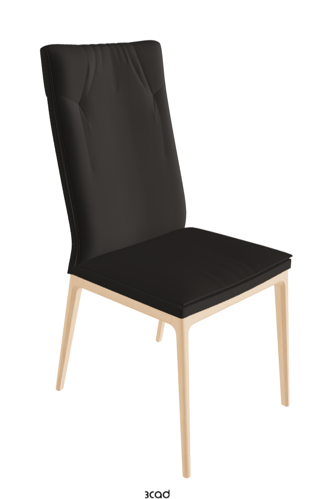 Sofia High Back Dining Chair_Natural Stained Beech_Synthetic Leather_Ardesia