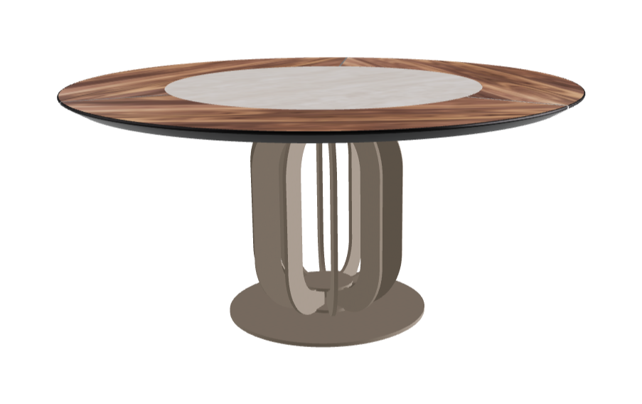Diameter 160 x Height 75 cm_Colosseo_Titanium Embossed_Walnut Canaletto