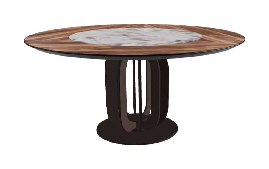 Diameter 160 x Height 75 cm_Makalu_Bronze Embossed_Walnut Canaletto
