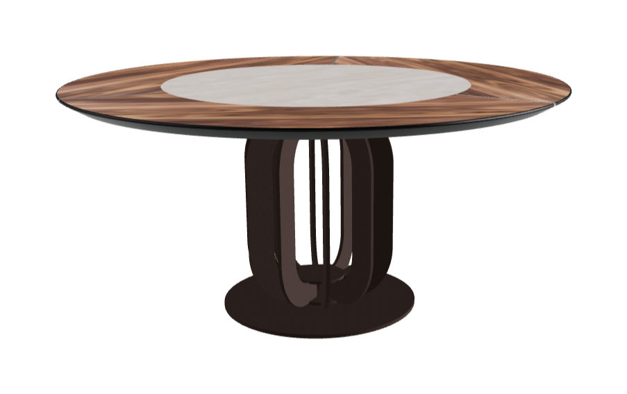Diameter 160 x Height 75 cm_Colosseo_Bronze Embossed_Walnut Canaletto