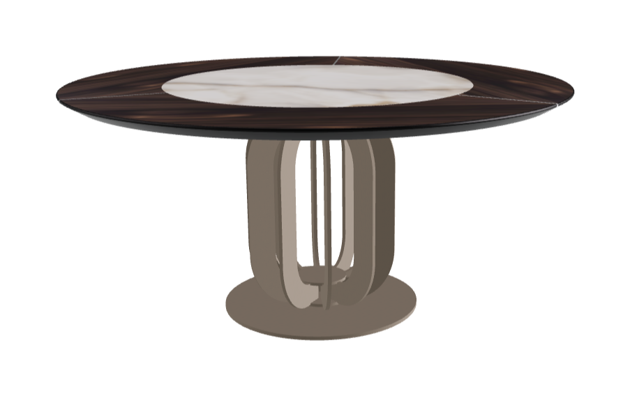 Diameter 160 x Height 75 cm_Alabastro_Titanium Embossed_Burned Oak