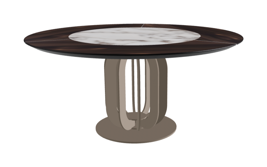 Diameter 160 x Height 75 cm_Breccia_Titanium Embossed_Burned Oak