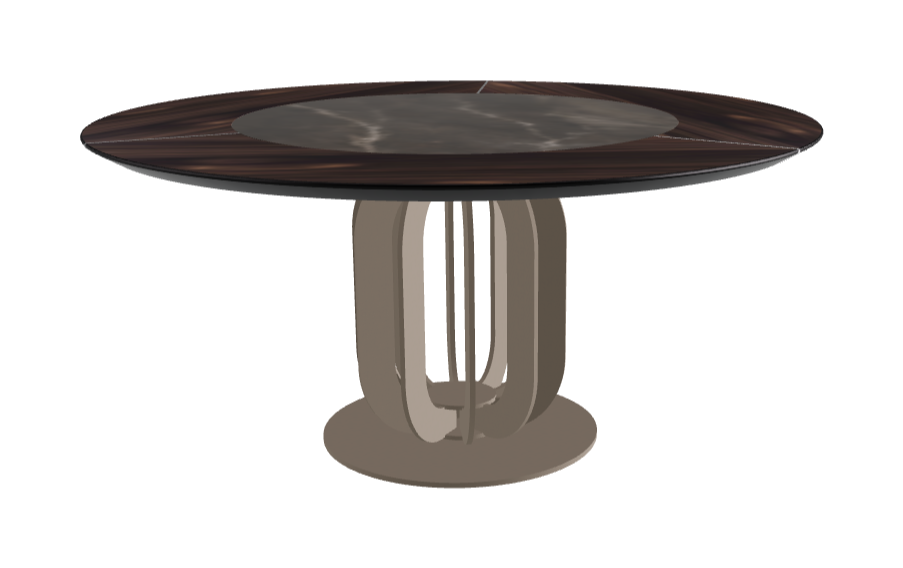 Diameter 160 x Height 75 cm_Andromeda_Titanium Embossed_Burned Oak