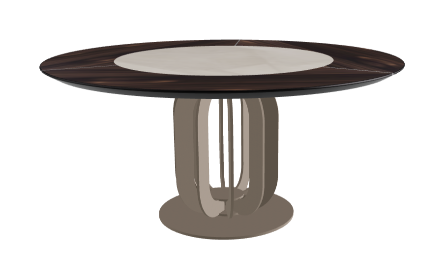 Diameter 160 x Height 75 cm_Luxor_Titanium Embossed_Burned Oak