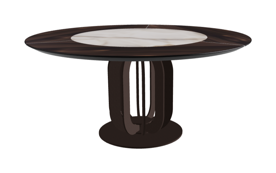 Diameter 160 x Height 75 cm_Alabastro_Bronze Embossed_Burned Oak