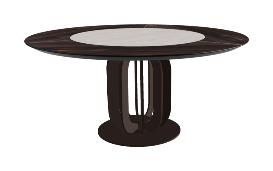 Diameter 160 x Height 75 cm_Colosseo_Bronze Embossed_Burned Oak