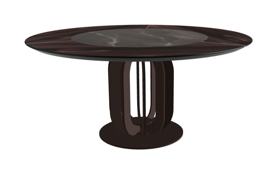 Diameter 160 x Height 75 cm_Andromeda_Bronze Embossed_Burned Oak