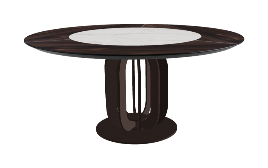 Diameter 160 x Height 75 cm_Matt Invisible_Bronze Embossed_Burned Oak