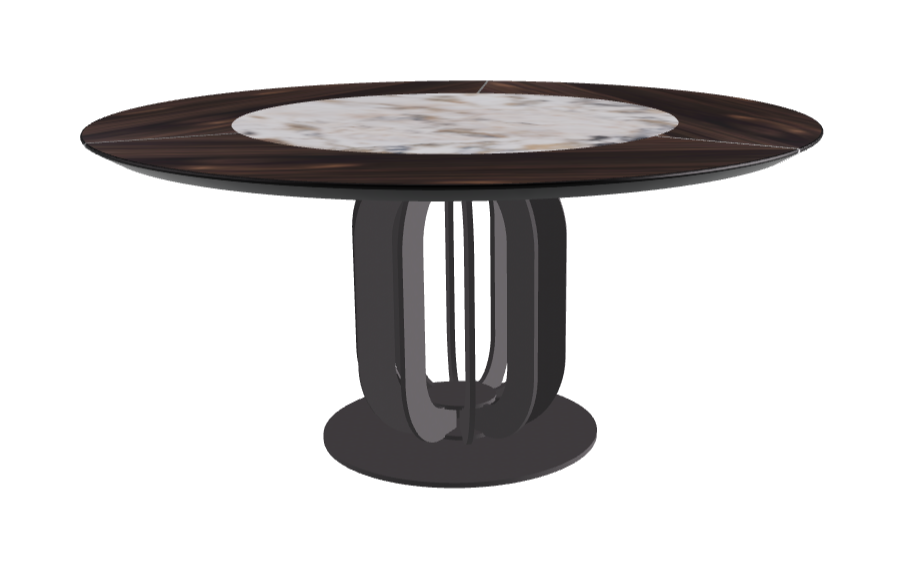 Diameter 160 x Height 75 cm_Makalu_Graphite Embossed_Burned Oak