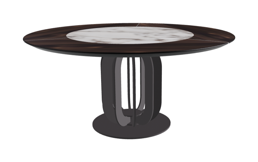 Diameter 160 x Height 75 cm_Breccia_Graphite Embossed_Burned Oak