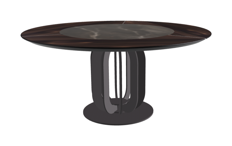 Diameter 160 x Height 75 cm_Andromeda_Graphite Embossed_Burned Oak