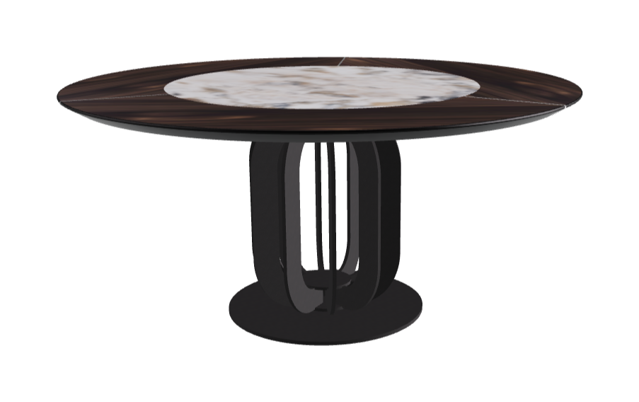 Diameter 160 x Height 75 cm_Makalu_Black Embossed_Burned Oak