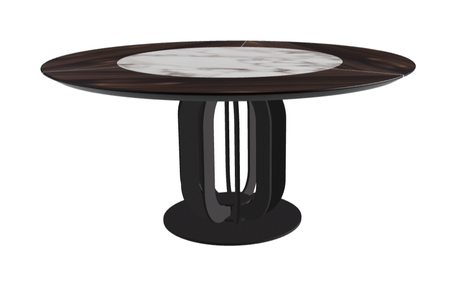 Diameter 160 x Height 75 cm_Breccia_Black Embossed_Burned Oak