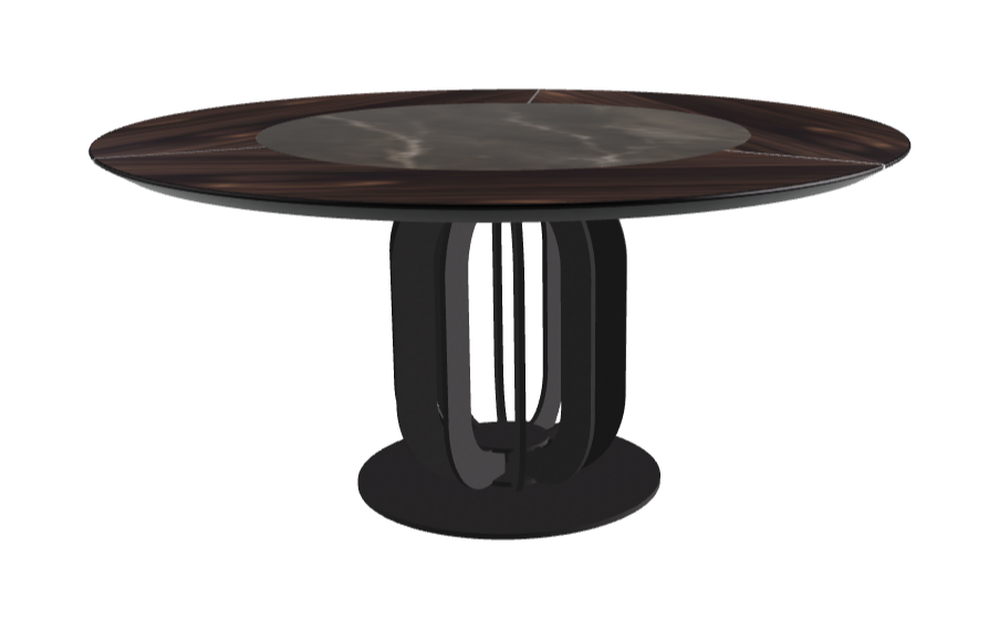 Diameter 160 x Height 75 cm_Andromeda_Black Embossed_Burned Oak