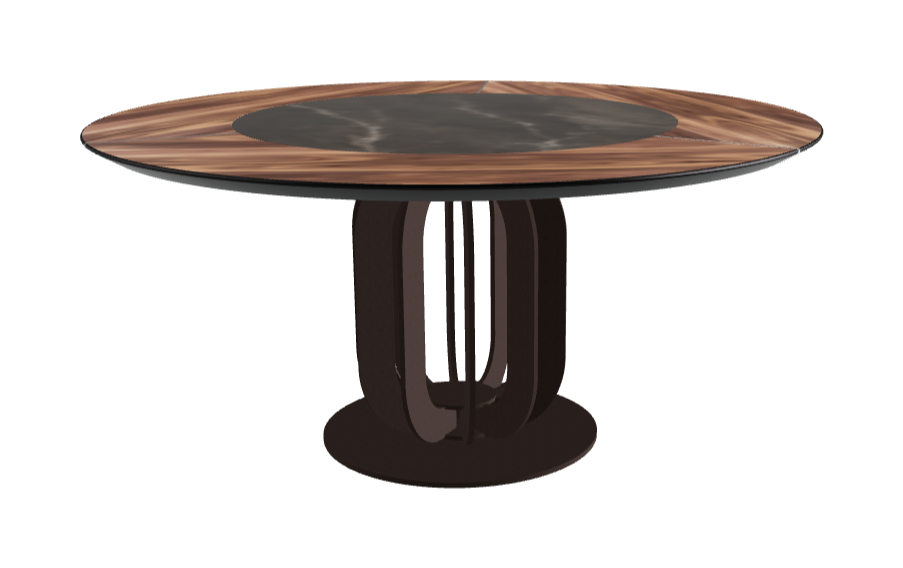 T Diameter 160 x Height 75 cm - Swivel_Andromeda_Bronze Embossed_Walnut Canaletto