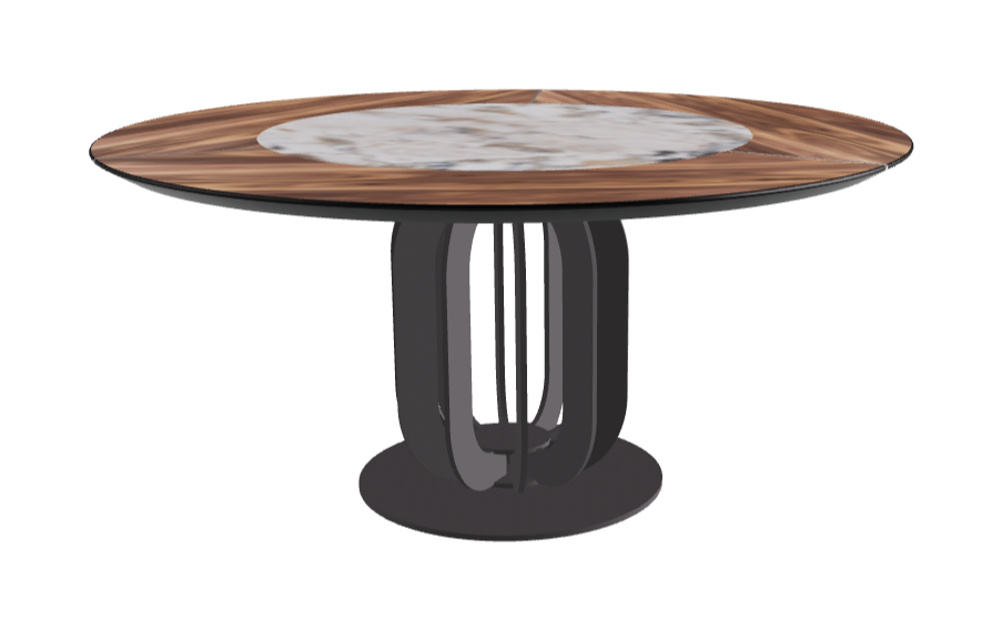T Diameter 160 x Height 75 cm - Swivel_Makalu_Graphite Embossed_Walnut Canaletto